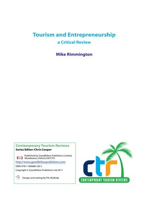 cover image of Tourism and Entrepreneurship